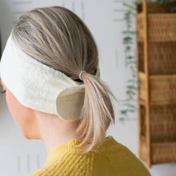 Helen Round - hand printed linen and bamboo wellness - Wholesale Spa Headband - Bamboo Headband, Adjustable Facial Spa Headband 2