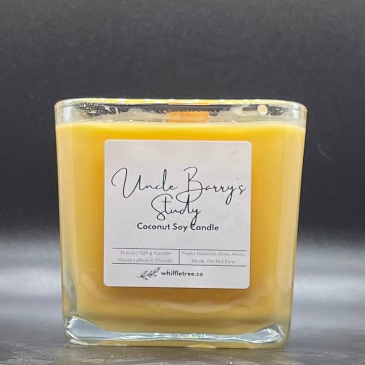 Uncle Barry’s Study Wood Wick Candle | Coconut Soy Wax | Crackling Wick | Scented Candle | Soy Candle | Hand Poured Candle | Masculine Scent for wholesale by The Whiffletree Co