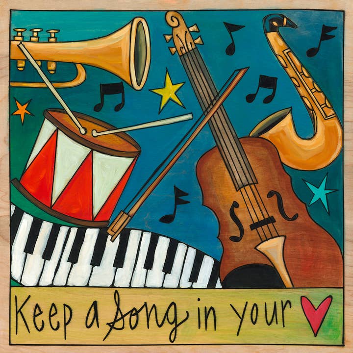 "Song in Your Heart" Wall Plaque - 9x9 for wholesale by Sticks