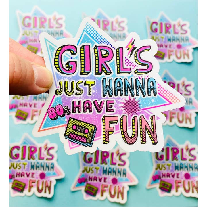 Girls Eighties Vintage Look Sticker Girls Fun 1980s 80s for wholesale by Otto's Grotto