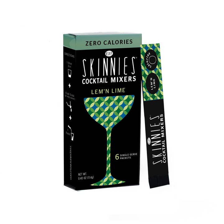 Skinnies Lem'n Lime - Mélangeur à Cocktail 0 Sucre (1 Boîte) pour la vente par RSVP Skinnies