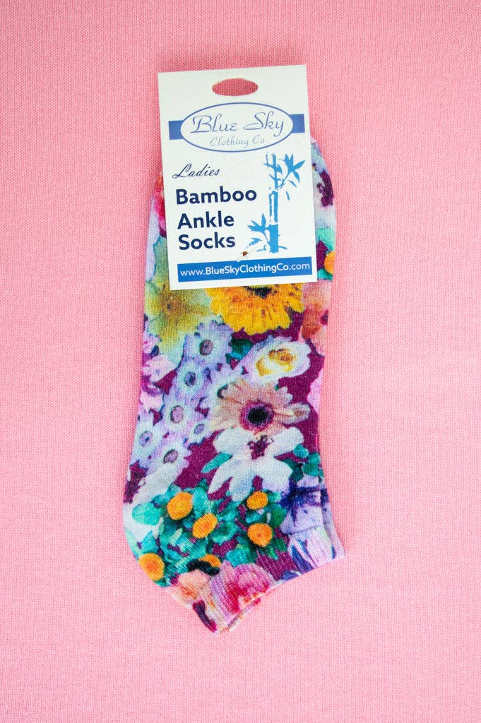 Blue Sky Clothing Co LLC - Wholesale Socks - Women's - Ladies Ankle Bamboo Socks, Assorted Prints11