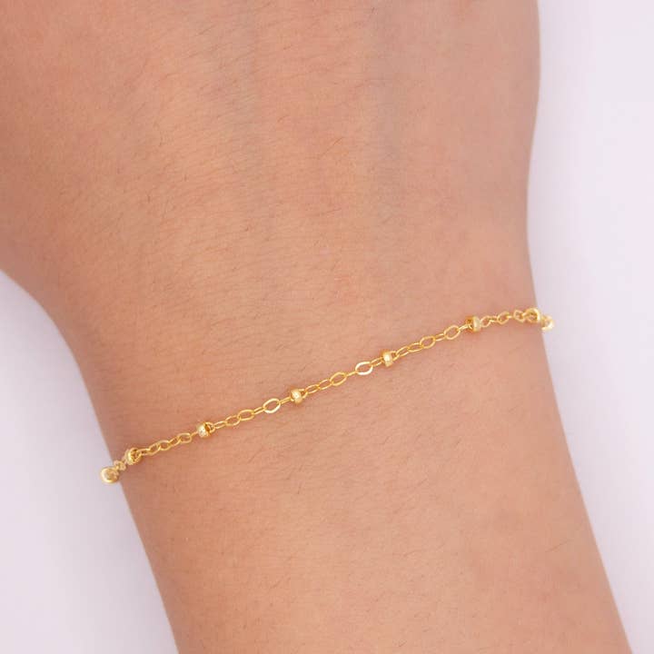 "Wisteria" 2mm Gold Filled Beads Flat Oval Cable Chain for wholesale by TPAIGE Jewelry