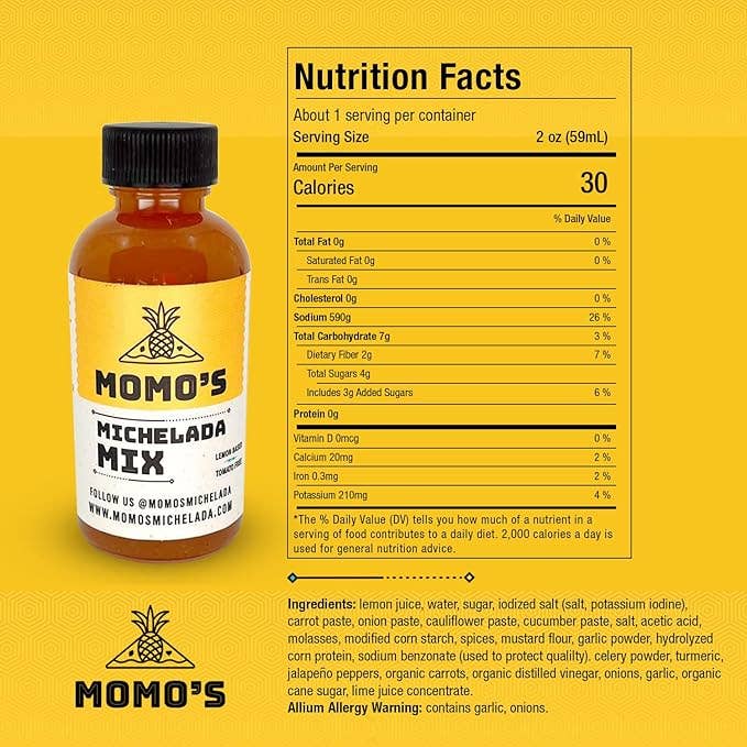Momo's Michelada Mix - Wholesale Cocktail Mix/Syrup - Momo's Michelada Mix -2 ounce - single servings - samples2