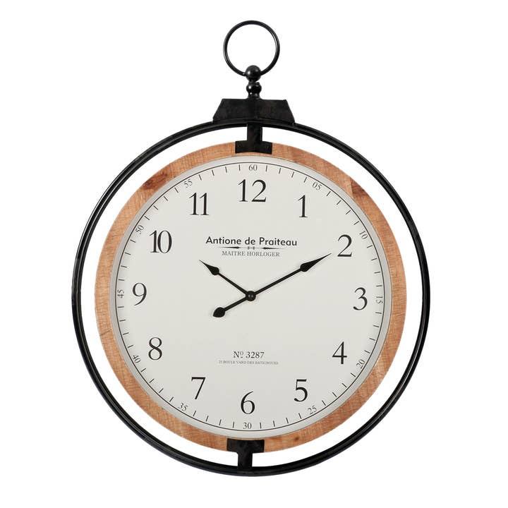 VIP Home & Garden - Wholesale Wall Clock - VIP Wood 29.5 in. White Round Frame Wall Clock with Top Pin