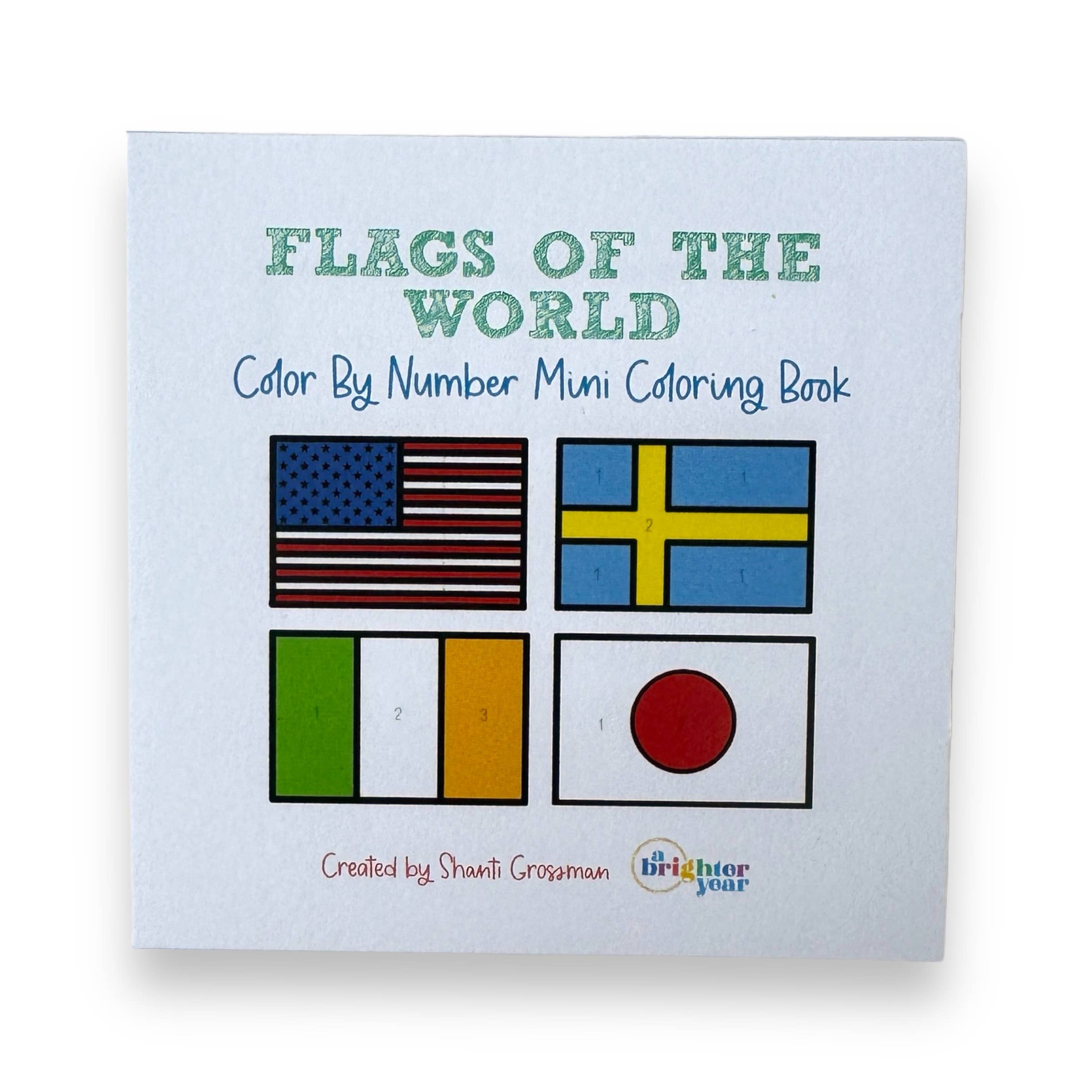 A Brighter Year - Wholesale Coloring & Activity Book - Kids & Baby - Flags of the World Color by Number Kid's Mini Coloring Book