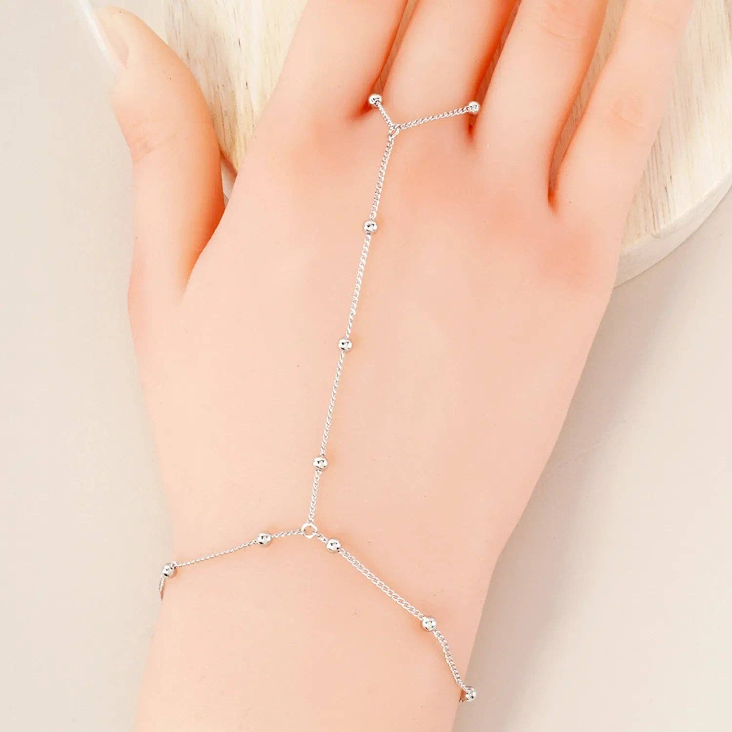 Wild Honey - Wholesale Link & Chain Bracelet - 18K-Gold-Dipped Brass Satellite Hand-Chain Bracelet4