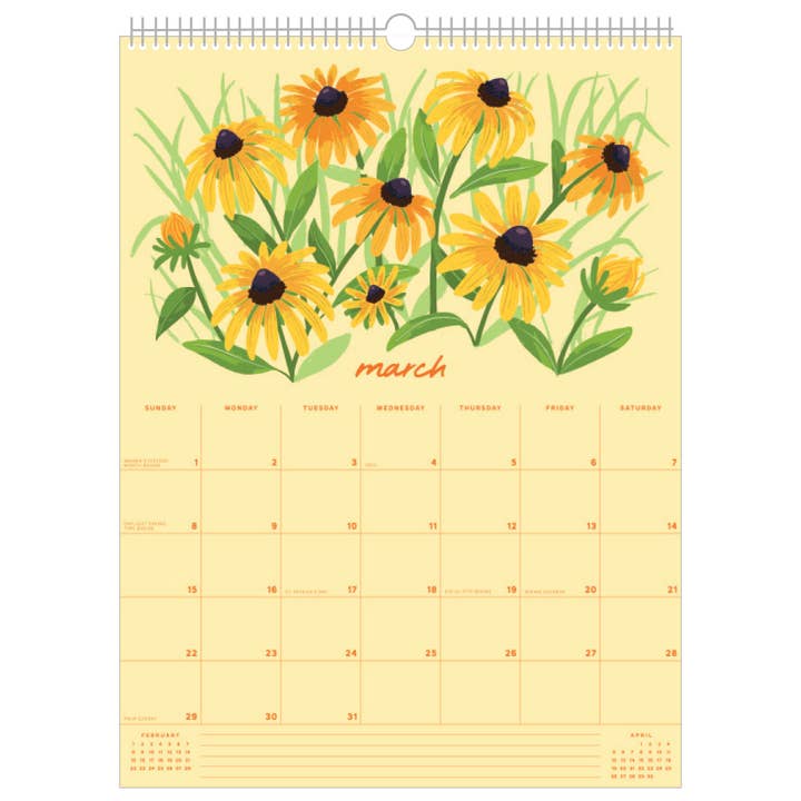 Smudge Ink - Wholesale Calendar - 2026 Wildflower Wall Calendar