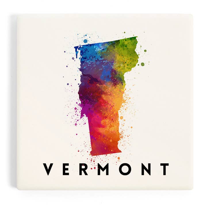 CERAMIC COASTER Vermont, State Watercolor for wholesale by Lantern Press