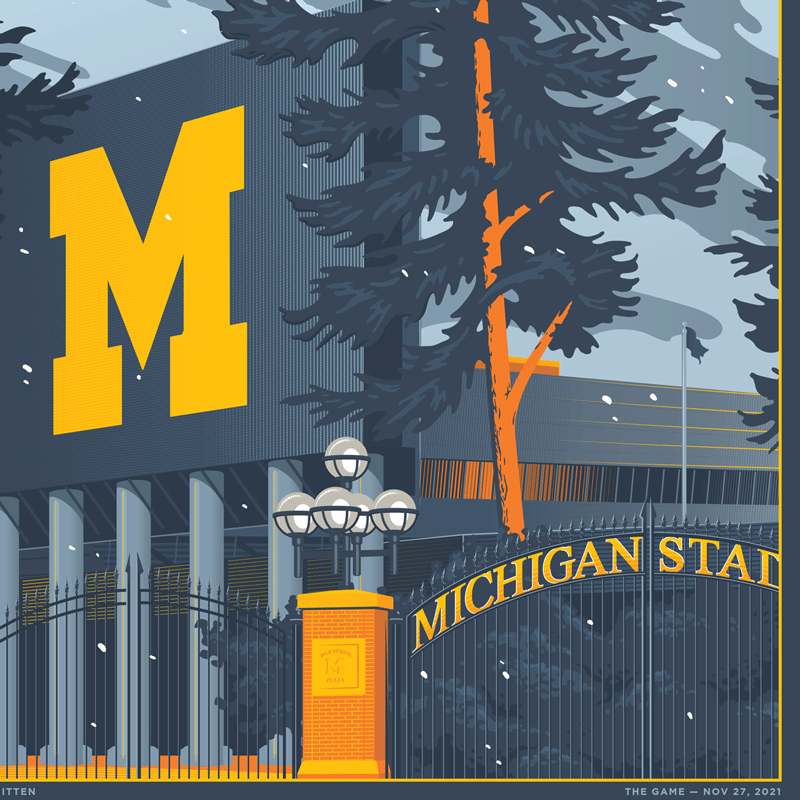 The Mighty Mitten - Wholesale Art Print - Michigan Stadium "The Game" - Michigan Travel Art Print2