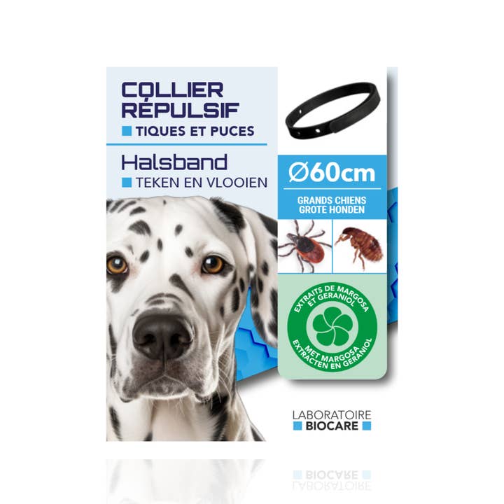 Horse of the world - Vente Spray contre les puces/tiques - Collier Répulsif Anti-Puce et Tique pour Chien - 60 cm