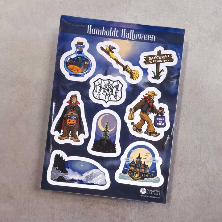 Feuille d'autocollants d'Halloween Humboldt pour la vente par DeMartini Designs