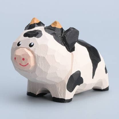 Gohobi Hand-Carved Wooden Cow Figurine for wholesale by Gohobi (We cover U.S. import duties)