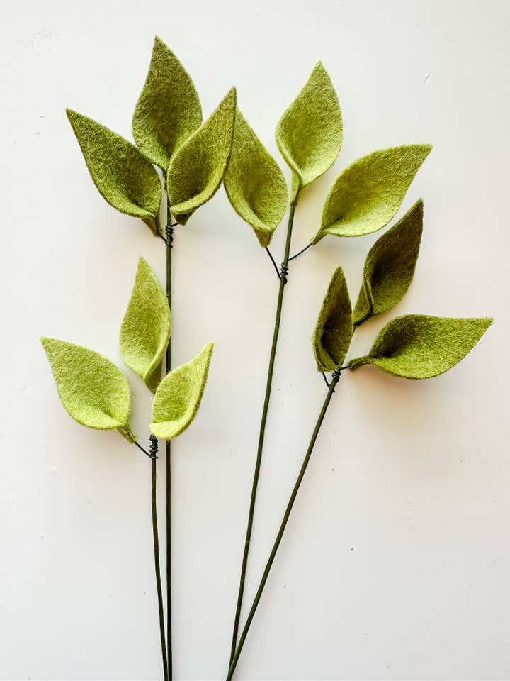 Felt Leaf Stem 2 for wholesale by Resa Curbo Creative