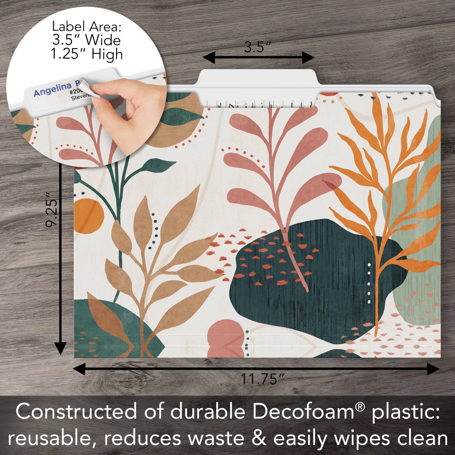 Conimar Promotions - Wholesale Folders - "Abstract Bloom" Single Decorative Reusable File Folders 4
