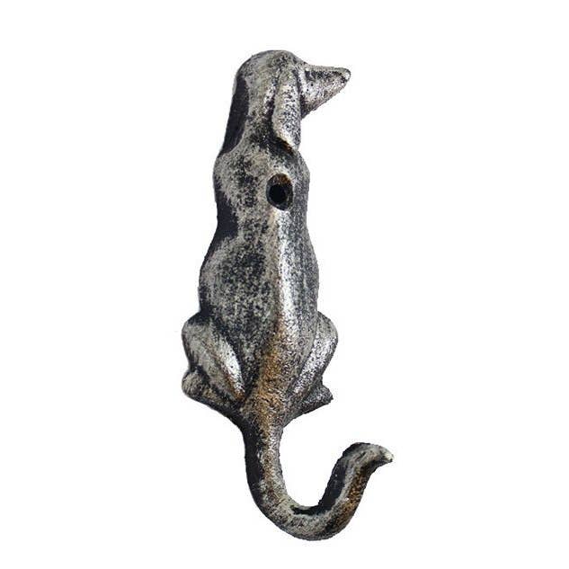 Hampton Nautical - Wholesale Wall Hook - Rustic Silver Cast Iron Dog Hook 6"1