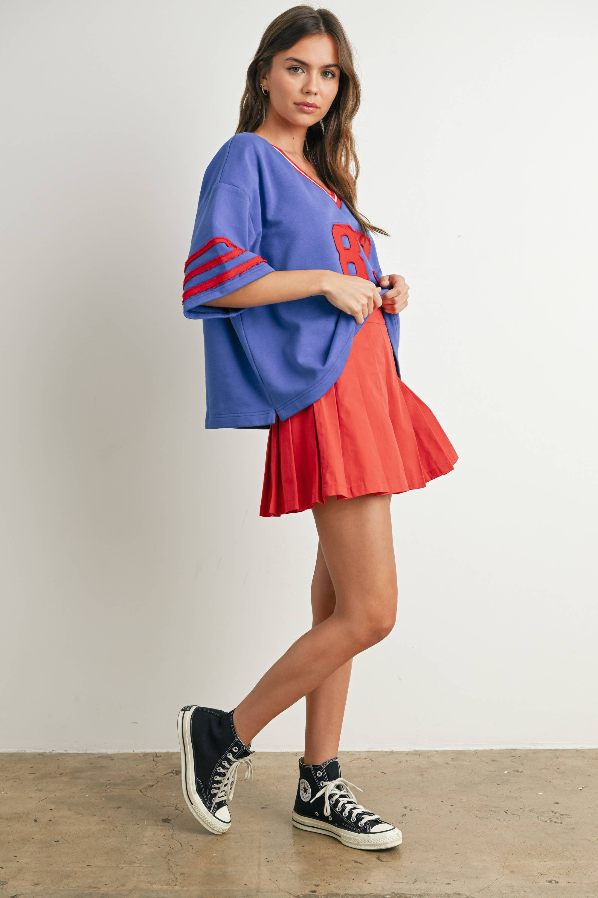 BUTTERMELON - Vendita all'ingrosso Maglietta - Donna - Maglia oversize sporty Varsity Spirit - BMT773416