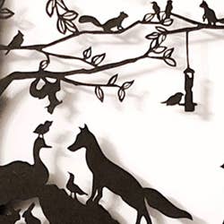 Squirrel Tacos Papercuts - Wholesale Art Print - Framed Hand Cut Paper Art 8x10 - The Secret Meeting2