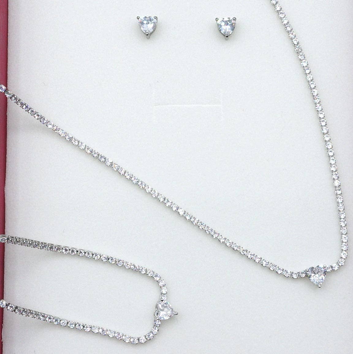 DIANA  -"THE  CRYSTAL SET"- 3 PCS- zirconia necklace+zirconia bracelet+zirconia earrings for wholesale on Faire3