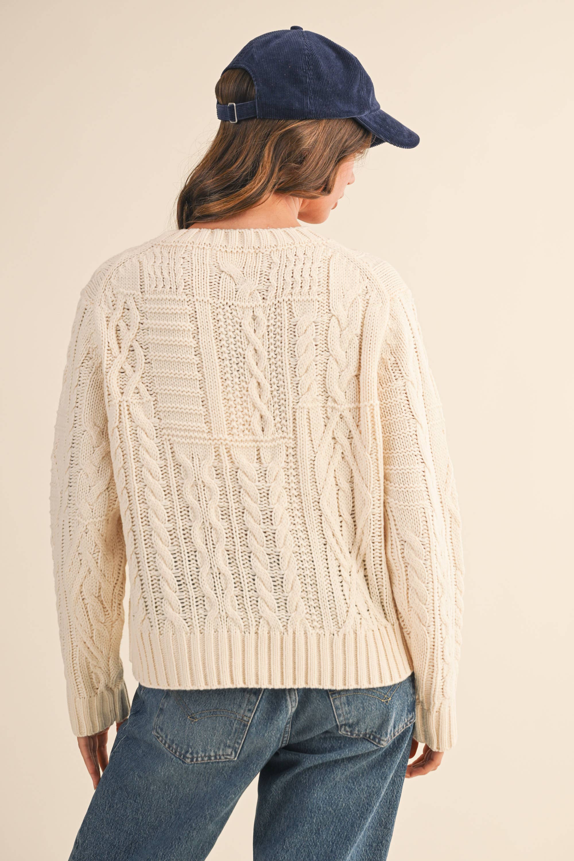 Klesis - Vente Pull en maille – femme - IT4473 PULL EN MAILLE CÂBLÉE AVEC DRAPEAU AMÉRICAIN15