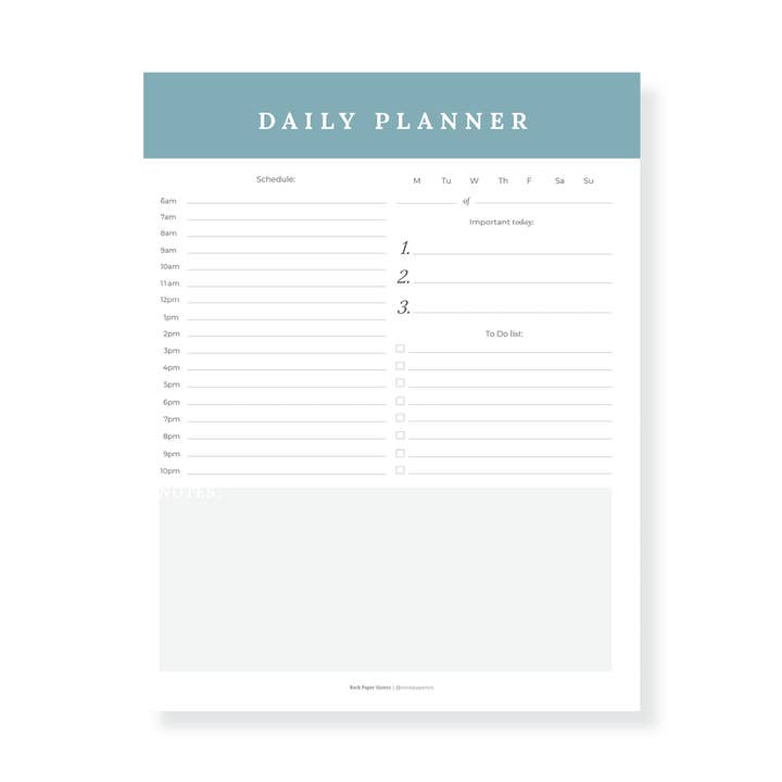 Bloc-notes du planificateur quotidien pour la vente par Rock Paper Sisters