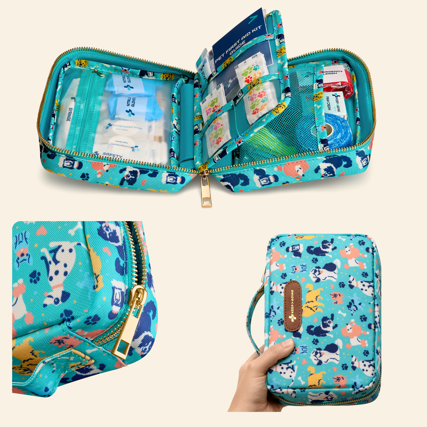 KEEP>GOING First Aid - Vente Trousse de premiers secours - Trousse de premiers secours pour chiens (99 pièces)1