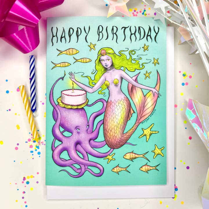 Happy Birthday Mermaid Under the Sea for wholesale by Marybel Martin