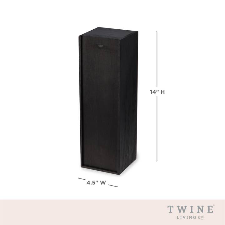 Twine - Wholesale Wine Gift Bag - Single Bottle Wood Wine Gift Box - Black