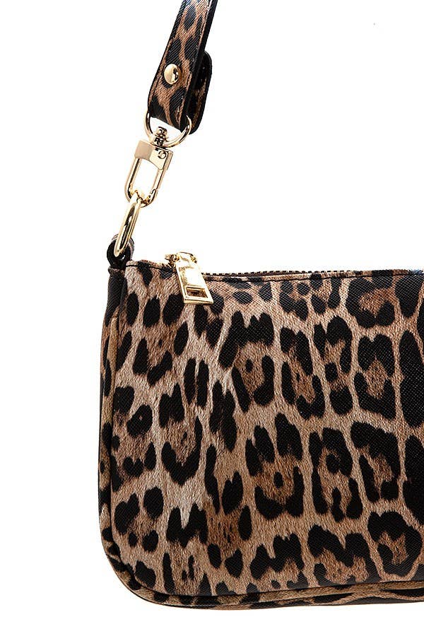 Andrea Bijoux - Wholesale Shoulder Bag - Women's - Animal Print Faux Leather Baguette Bag4