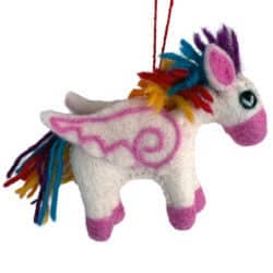 Unicorno cavallo con ali – ornamento sospeso per la vendita all'ingrosso da parte di Santa and friends