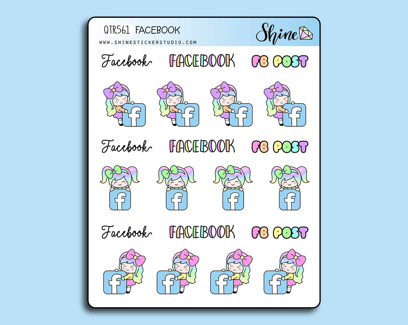 Shine Sticker Studio - Wholesale Sticker - Luna Facebook Stickers0