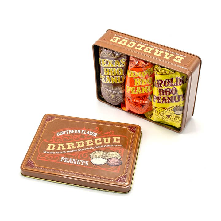 Southern Flavor BBQ Peanuts Gourmet Barbecue Nut Gift Tin for wholesale by Damn, Man Snacks