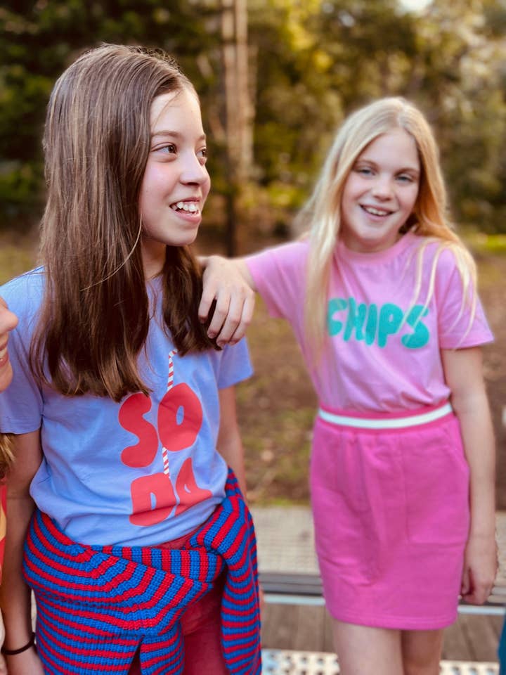 PLAYetc - Wholesale Skirt - Kids - Retro Sport Mini Skirt - Pink2