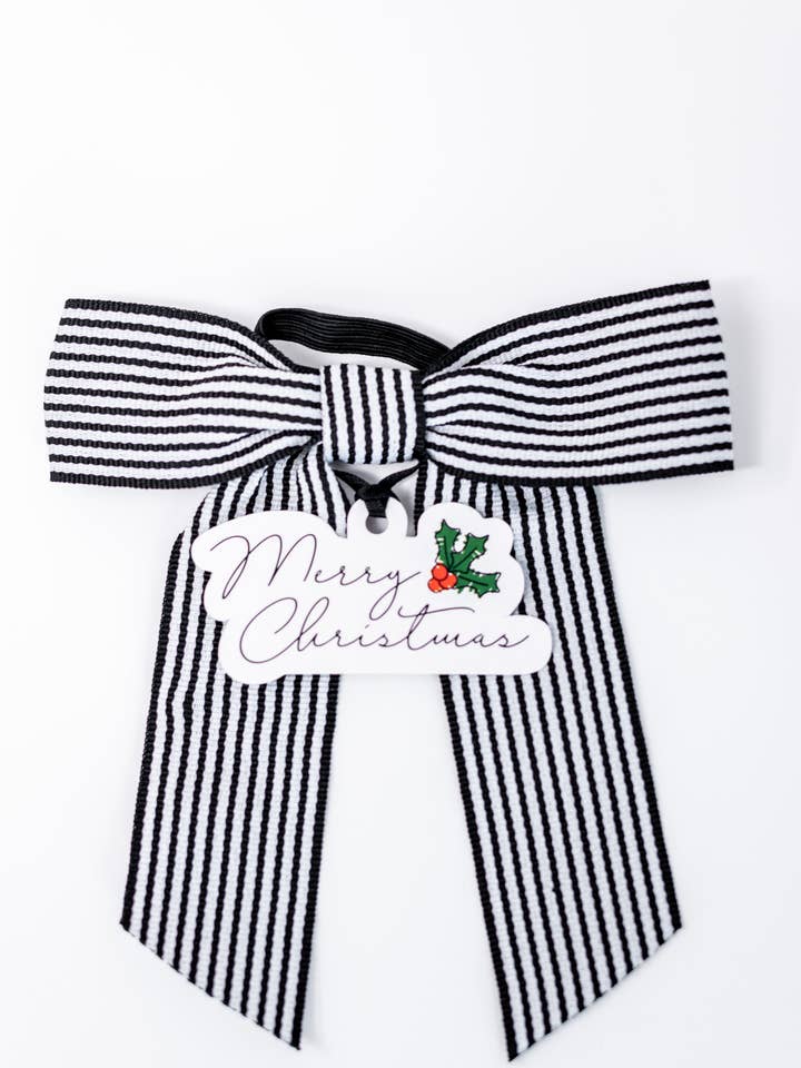 Bottle Bow + Gift Tag™- Merry Christmas Holly for wholesale by Wrapido!
