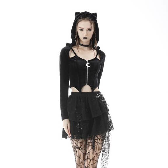 TW364 - Haut à capuche zippé pour chat de nuit pour la vente par Western Fashion