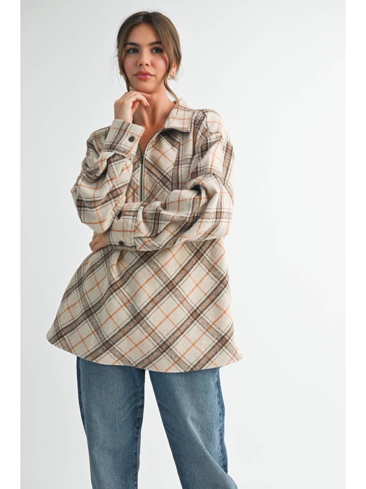 AEMI + CO - Wholesale Sweatshirt - Women's - 8421EK Mya Plaid Pullover 130