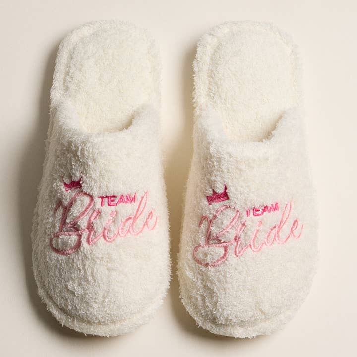 Frem - Wholesale Slippers - Women's - Chic Team Bride Fuzzy Slippers for Christmas Gift