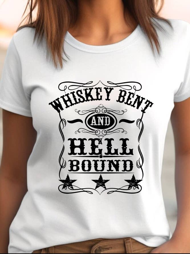 Whiskey Bent And Hell Bound, Unisex Round Neck T-Shirt for wholesale by Top Avenue