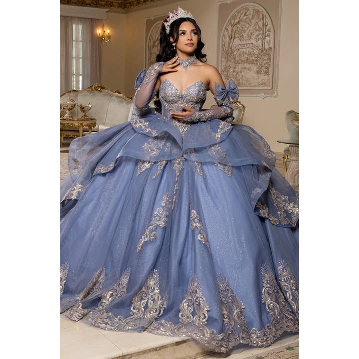 Schitterende losgekoppelde mouwloze strapless baljurk voor een quinceañera. voor wholesale door Babyfox Apparel