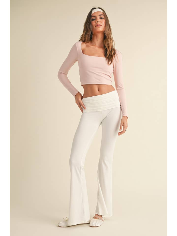 KIMBERLY C - Wholesale Athletic Top - Women's - Balletcore Long Sleeve Square Neck Top84