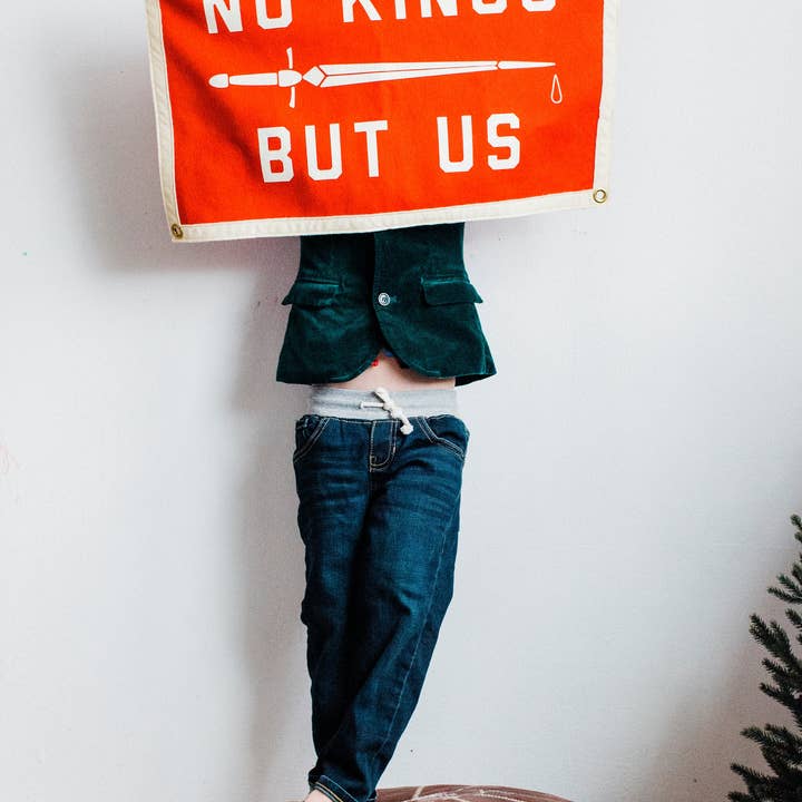 Oxford Pennant – wholesale Flag – No Kings But Us Camp Flag • United By Blue x True Hand Society x Oxford Pennant Original1