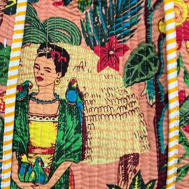 bhavnas boutique – Engroshandel Skuldertaske – til kvinder – Frida Kahlo Trykt Bomuld Vatteret Taske Kvinder Skuldertasker