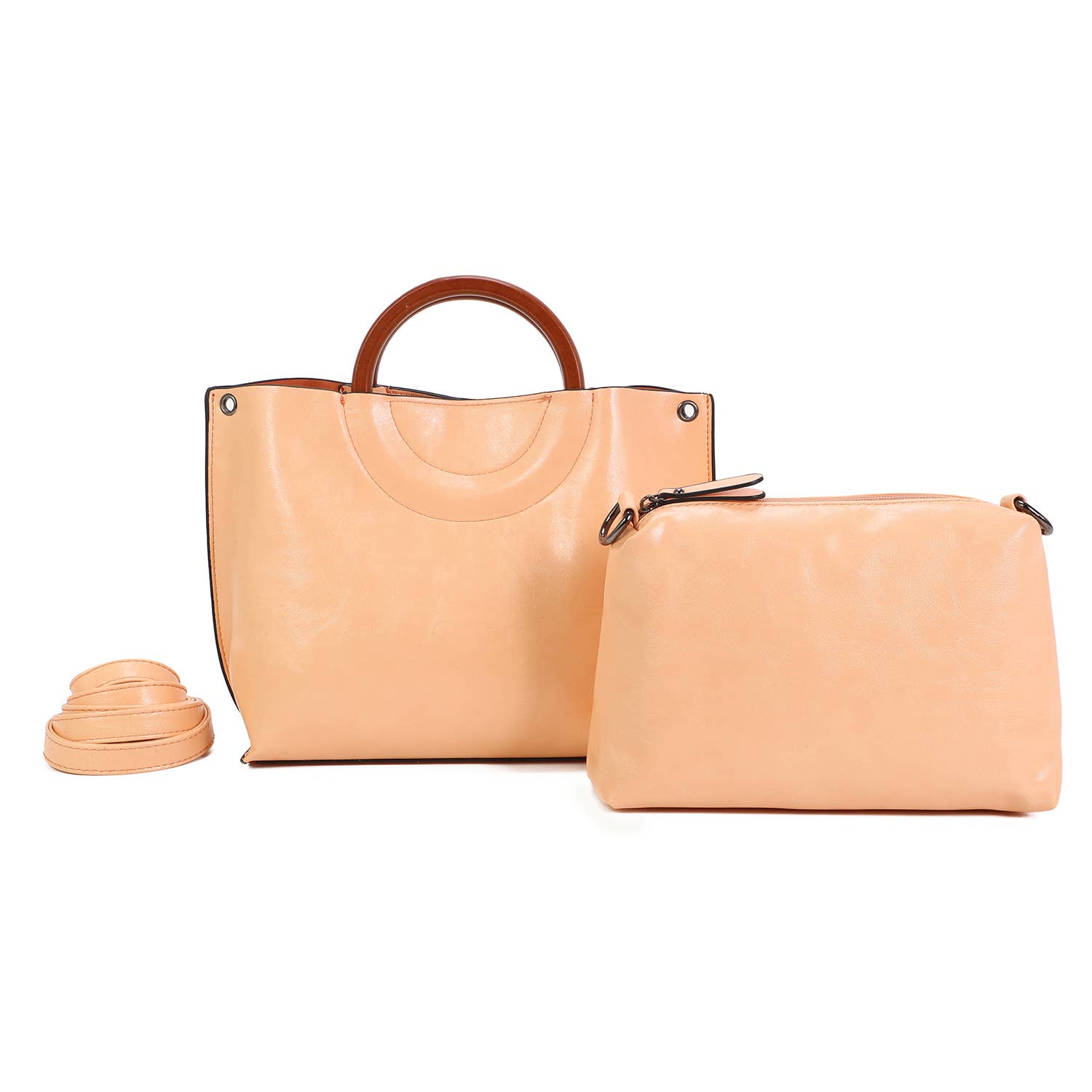 INES DELAURE - Wholesale Top Handle Bag - Women's - Two in one bag, round handles, removable shoulder strap6