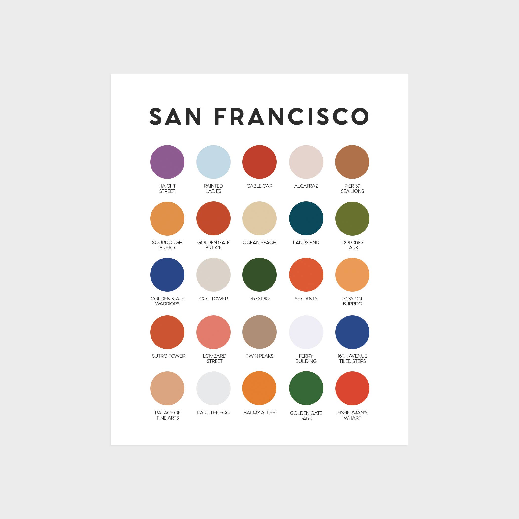 Lunch City Studio - Wholesale Art Print - San Francisco Color Palette Print1