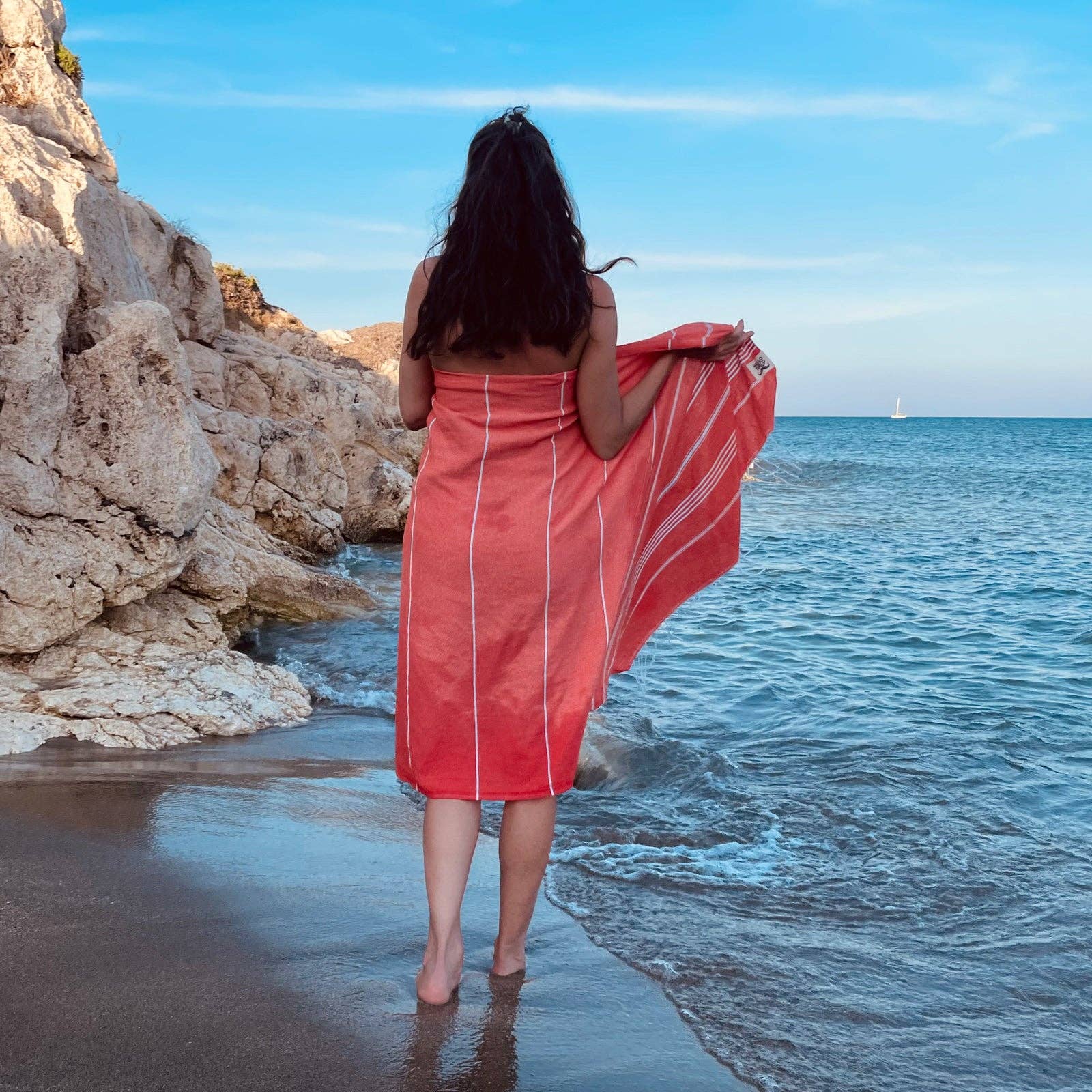 HELLO TURCO Turkish Towels - Wholesale Beach Towel - Beach Boys Orange8