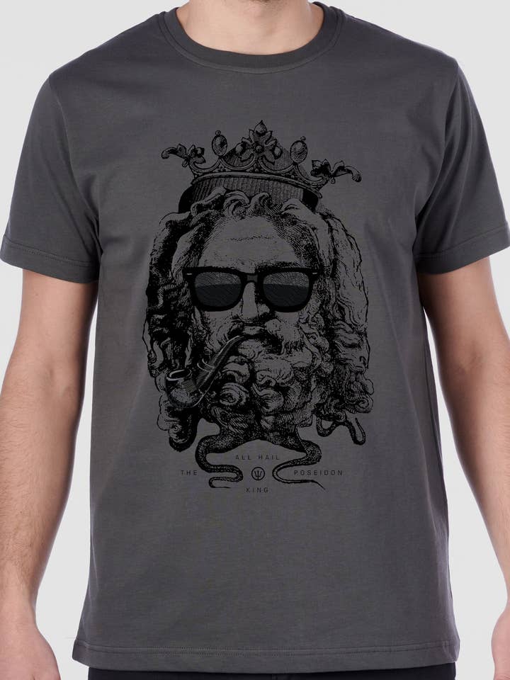 T-SHIRT POSEIDON DUNKELGRAU für den Großhandel von inspira