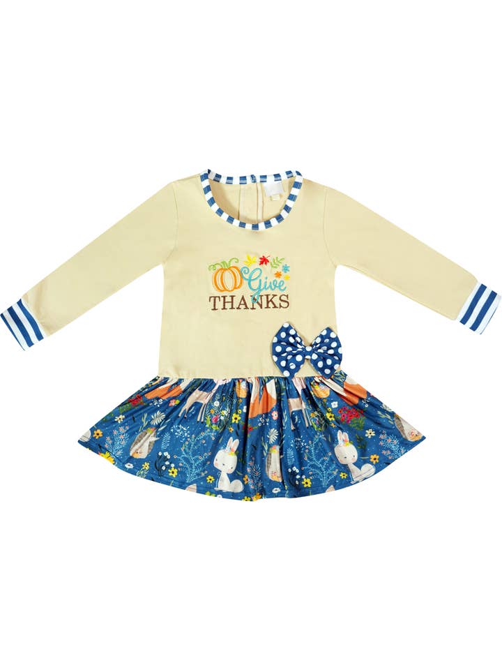 Amor Babee - Wholesale Top & Pant Set - Kids - Baby Toddler Little Give Thanks Skirted Dress & Pants Outfit Set5