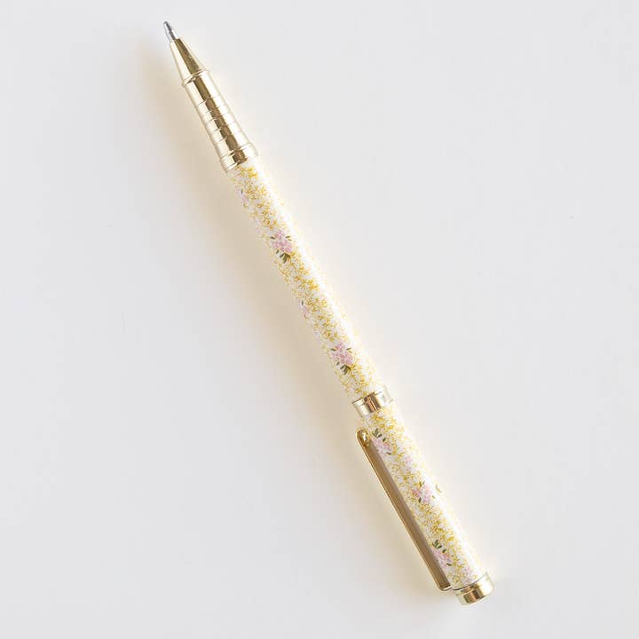 Pen + Pillar - Wholesale Pen - Floral Metal Ballpoint Pen - Refillable, Gold | Vine+Bloom2