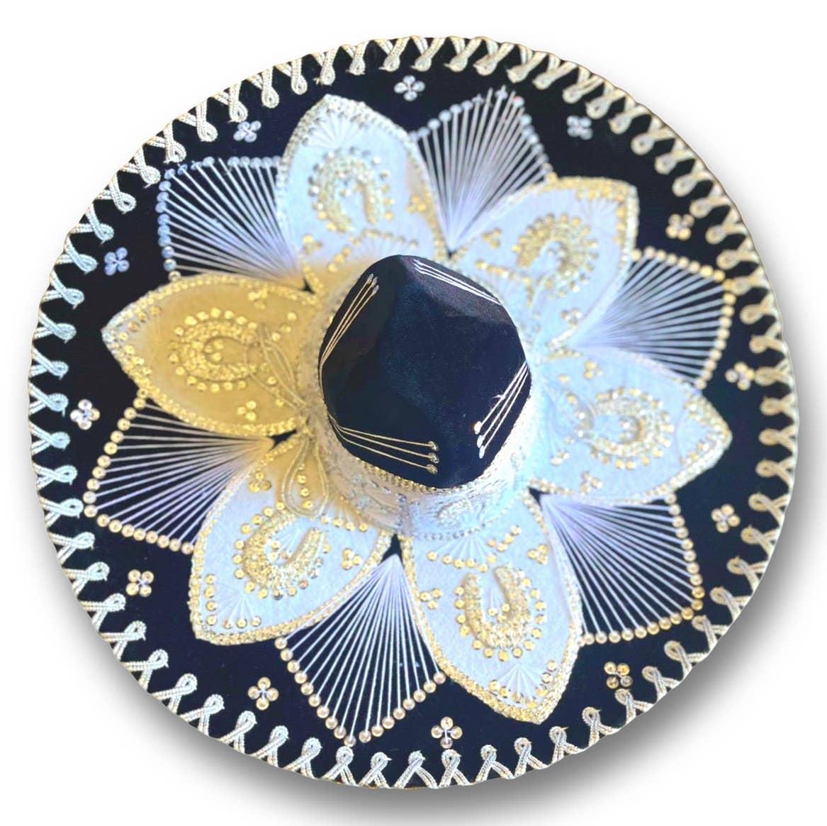 Sanyork Fair Trade – wholesale Hat accessory – Women's – Mexican Ornate Sombrero Large Cloth 23" Charro Hat Original1