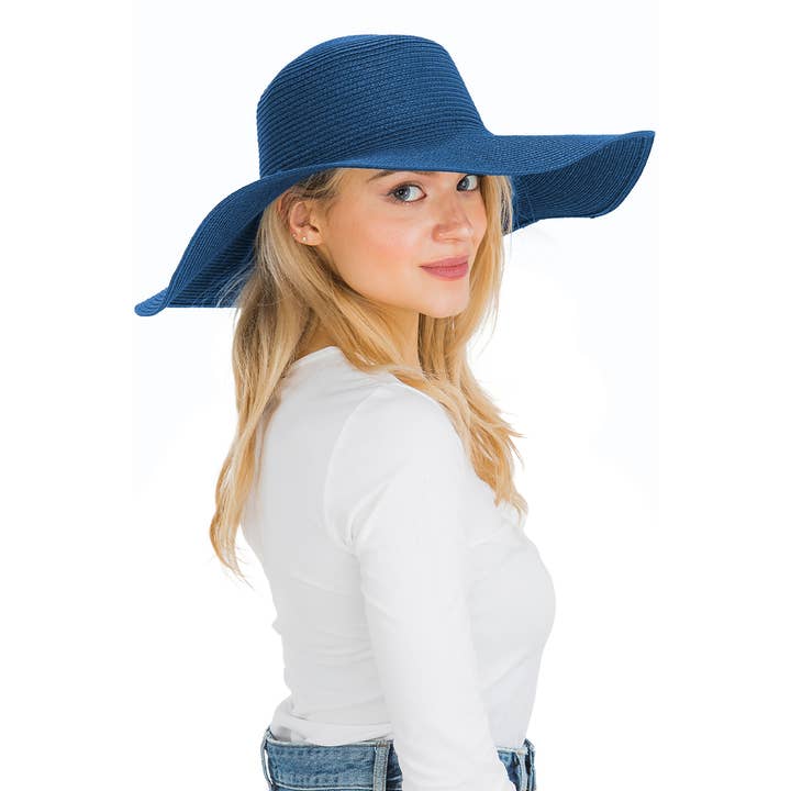 Cap Zone - Venta al por mayor Sombrero de paja - Mujer - Sombrero de sol de paja con tejido apretado, color sólido y ala ancha flexible19